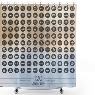 Personality  Set Of Delivery Icons Shower Curtains