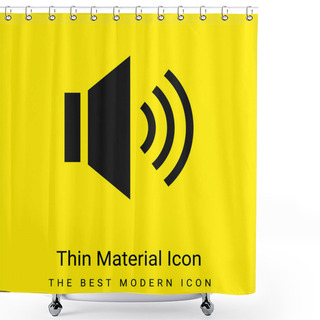 Personality  Audio Minimal Bright Yellow Material Icon Shower Curtains
