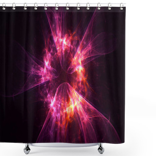 Personality  3D Rendering Abstract Colorful Fractal Light Background Shower Curtains