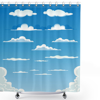 Personality  Cartoon Clouds Set Shower Curtains