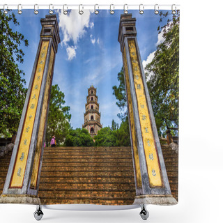 Personality  September 30, 2014 - Thien Mu Pagoda In Hue, Vietnam Shower Curtains