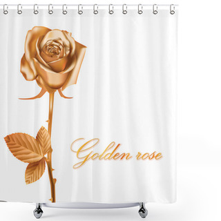 Personality  Golden Rose Greeting Card Shower Curtains