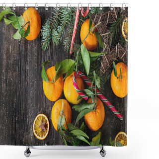 Personality  Tangerines (clementines) In Christmas Decor Shower Curtains