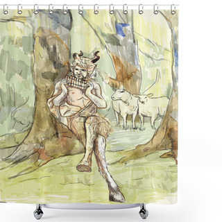 Personality  Pan (God) Shower Curtains