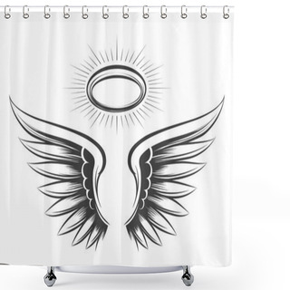 Personality  Saint Wings Sketch Shower Curtains