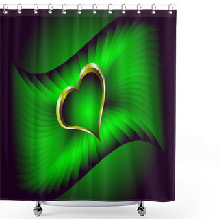 Personality  A Valentines Vector Illustration With A Gold Heart Shower Curtains