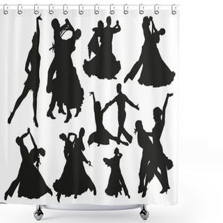 Personality  Dancing Pairs Silhouettes Shower Curtains