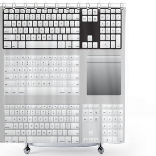 Personality  Vector Computer Keyboards And Track Pad Shower Curtains