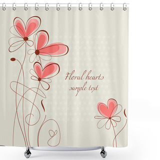 Personality  Floral Hearts Decoration Shower Curtains