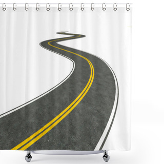 Personality  Long Winding Road Illustration Shower Curtains