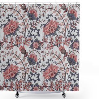 Personality  Traditional Oriental Seamless Paisley Pattern. Vintage Flowers. Decorative Ornament Backdrop For Fabric, Textile, Wrapping Paper, Card, Invitation, Wallpaper, Web Design. Shower Curtains