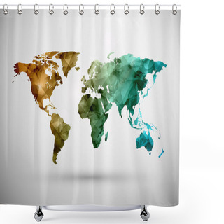 Personality  World Map Shower Curtains