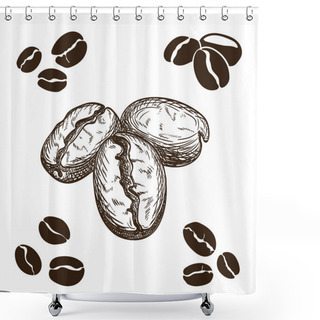 Personality  Coffee Beans Shower Curtains