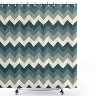 Personality  Chevron Pattern Seamless Vector Arrows Geometric Design Colorful White Blue Grey Dark Blue Shower Curtains