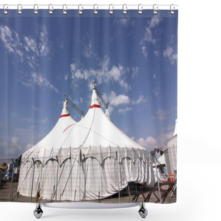 Personality  Circus Big Top White With Blue Sky Shower Curtains