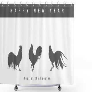 Personality  Year Of The Rooster New Year Card Shower Curtains