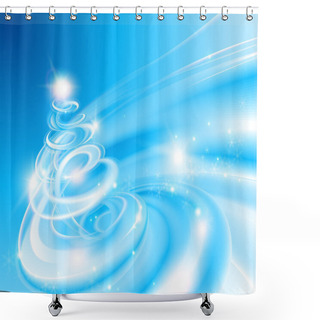 Personality  Abstract Spiral Christmas Tree Shower Curtains
