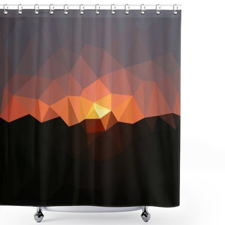 Personality  Abstract Polygonal Sunset Background Shower Curtains