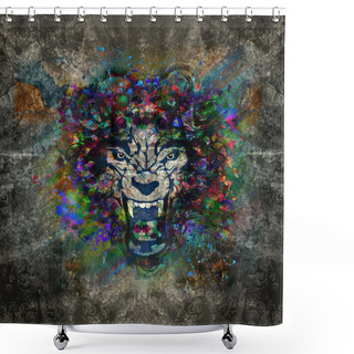 Personality  Tiger Animal Shower Curtains