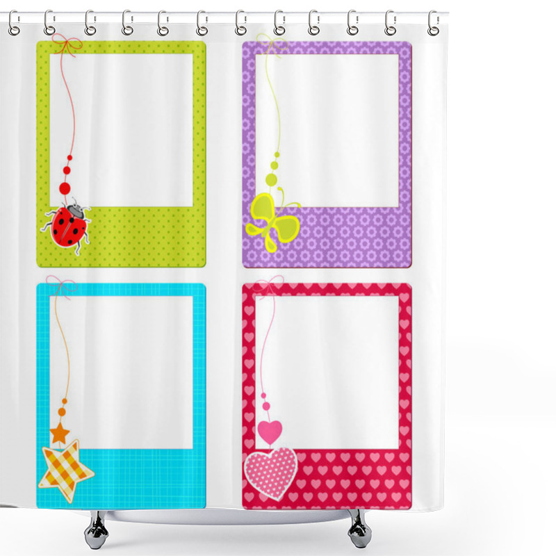 Personality  Colorful Photo Frame Shower Curtains