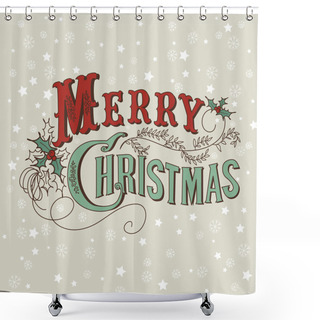 Personality  Merry Christmas Lettering Shower Curtains