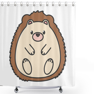 Personality  Cute Hedgehog Animal On White Background Shower Curtains