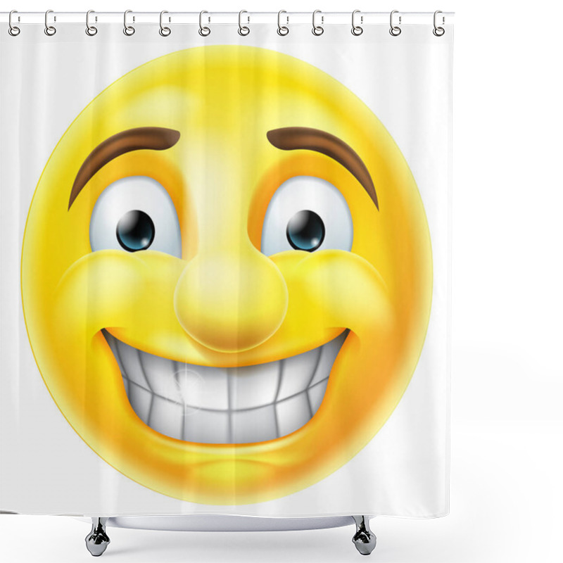 Personality  Nervous Grin Emoji Emoticon Shower Curtains