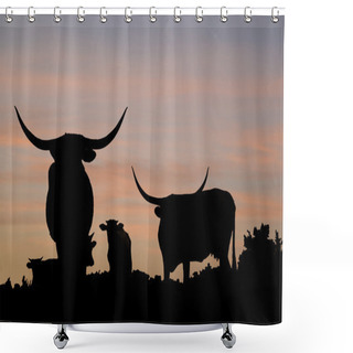 Personality  Longhorn Overlook Shower Curtains