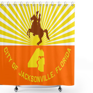 Personality  Jacksonville City Flag Florida United States Of America Symbol Shower Curtains