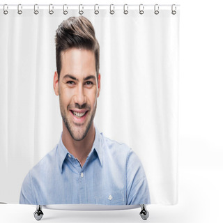 Personality  Handsome Smiling Man Shower Curtains