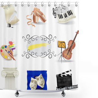 Personality  Set Of Art Symbols Shower Curtains