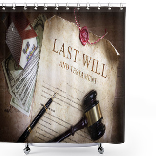 Personality  Last Will And Testament With Money And Planning Of Inheritance Shower Curtains