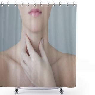 Personality  WOMAN WITH SORE THROAT Shower Curtains