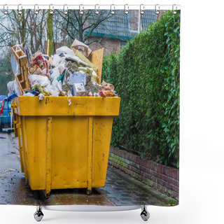 Personality  Massive Container Full Of Bulky Waste, Pile Of Garbage, Recycling Concept Shower Curtains