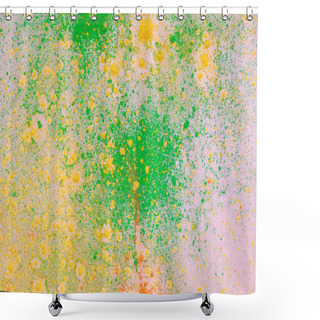 Personality  Orange, Yellow And Green Colorful Holi Paint Explosion Shower Curtains