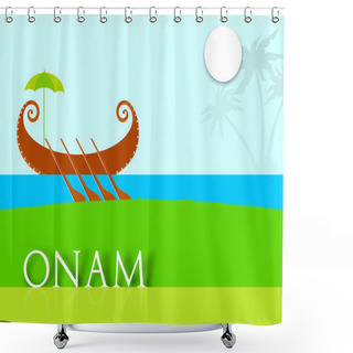 Personality  South Indian Festival Onam Wishes Background Shower Curtains