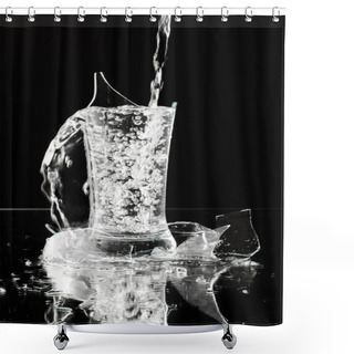 Personality  Water Stream In The Broken Glassware Shower Curtains