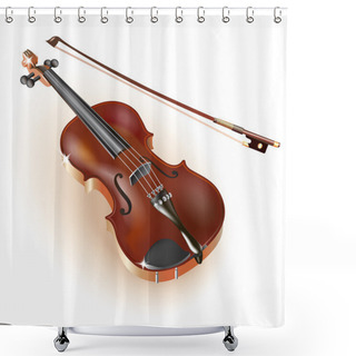 Personality  Classical Violin, Isolated On White Background Shower Curtains