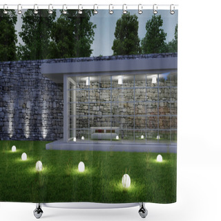 Personality  Garden Architecture By Night Shower Curtains