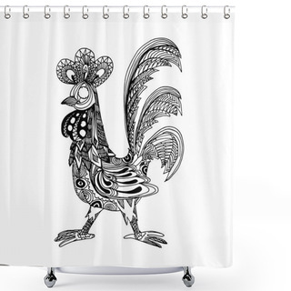 Personality  Decorative Cock Illustration Shower Curtains