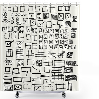 Personality  Hand Drawn Rectangles And Squares Isolated On Light Background Shower Curtains