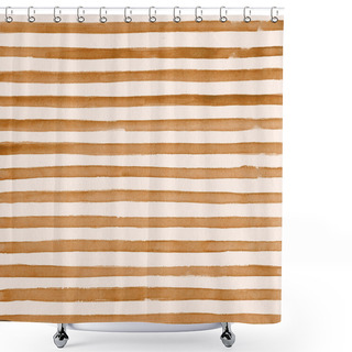 Personality  Watercolor Striped Background In Sepia Shower Curtains
