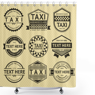 Personality  Taxi Labels, Vintage Style Shower Curtains