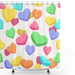 Personality  Valentine Candy Hearts Pattern Shower Curtains
