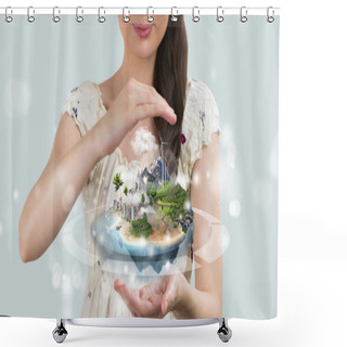 Personality  Save Perfect World Shower Curtains