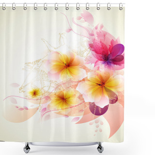 Personality  Pink Flower Abstract Background Shower Curtains