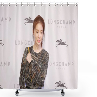 Personality  South Korean Actress Yoo In-na Attends A Promotional Event For Longchamp In Taipei, Taiwan, 30 August 2017. Shower Curtains
