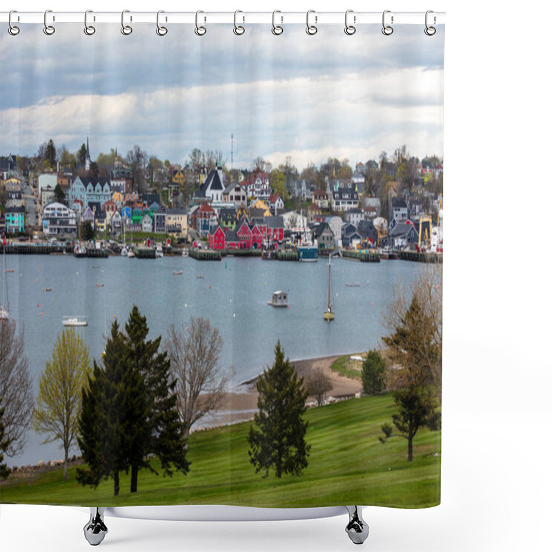 Personality  The Historic City Of Lunenburg In Nova Scotia Canada Shower Curtains