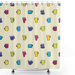 Personality  Drinking Mugs Seamless Background Shower Curtains