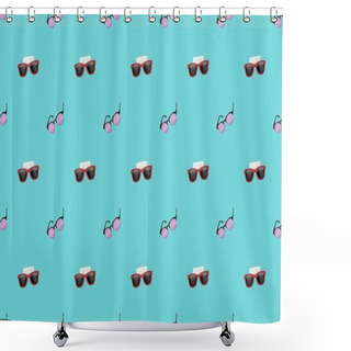 Personality  Colored Background With Different Accessories Shower Curtains